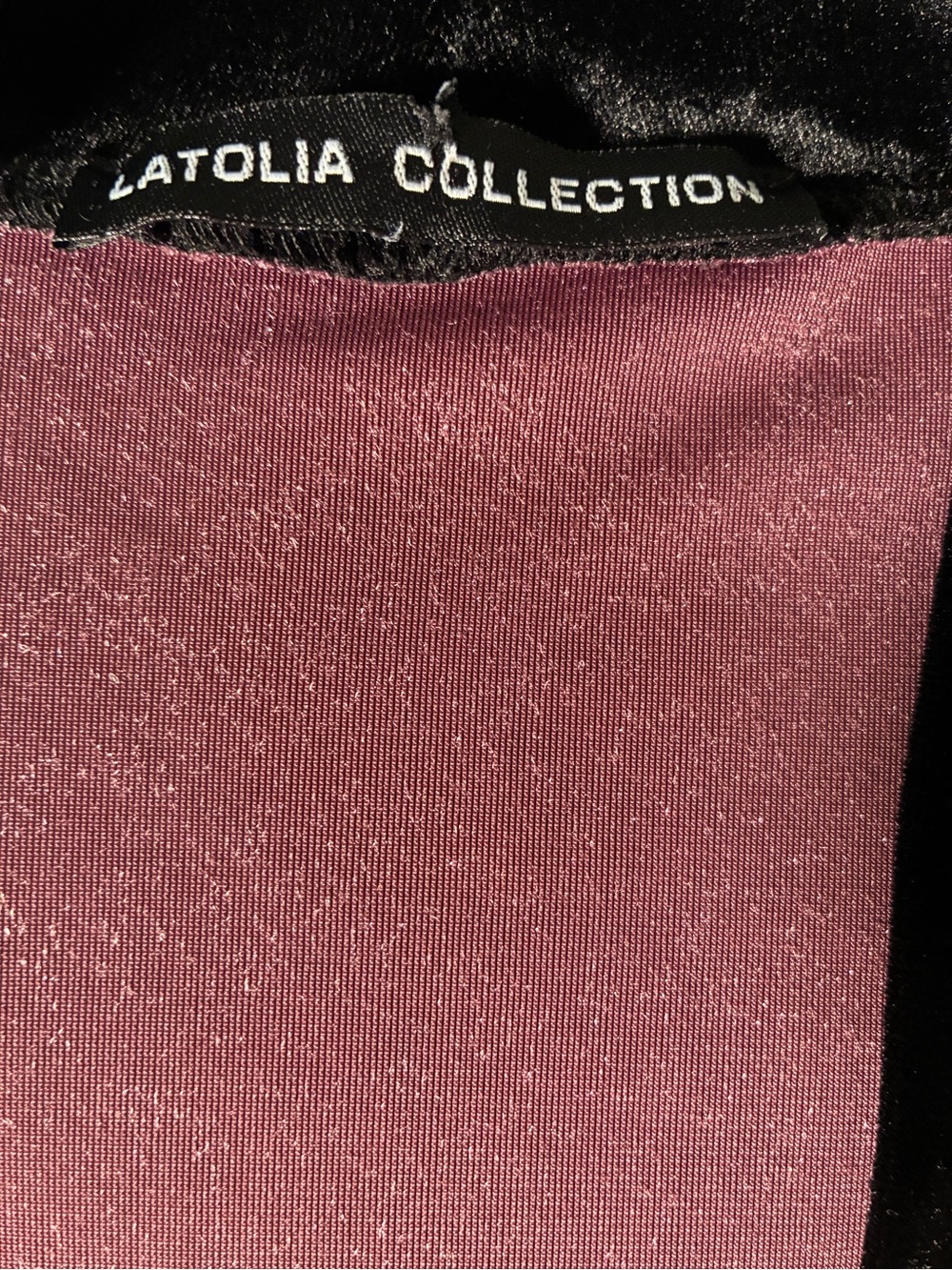 Latolia Collection Dusty Mauve Open Front Duster Cardigan Black Velvet Trim - Picture 3 of 6